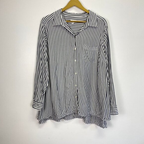 J. Jill Striped Button Down Top - Picture 2 of 12